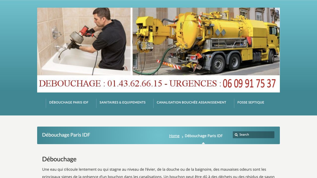 Capture du site de Atelier Plomberie Charonne