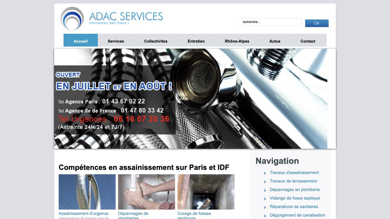 Capture du site de ADAC Services
