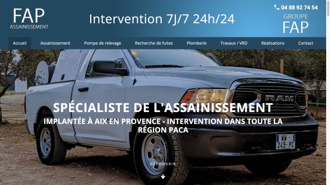 Capture du site de F.A.P. Assainissement