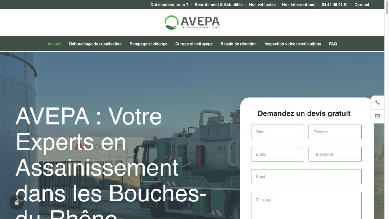 Capture du site de AVEPA