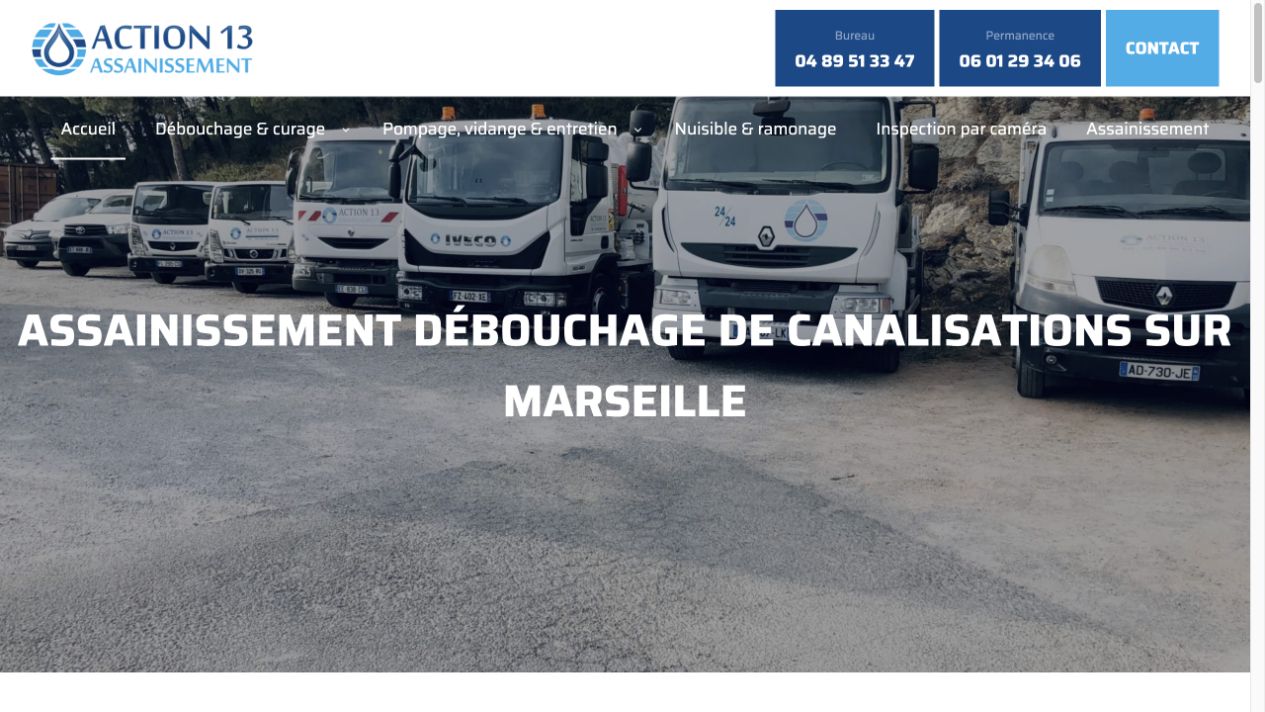 Capture du site de Assainissement Action 13