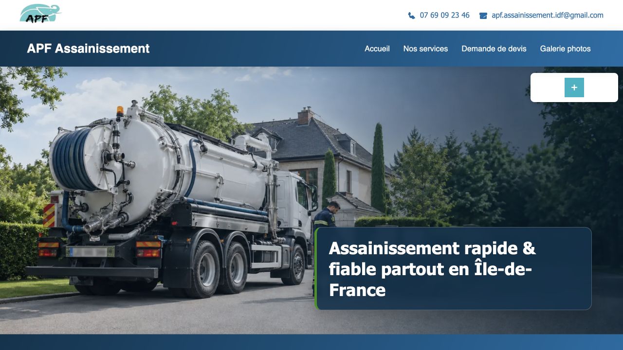 Capture du site de APF Assainissement
